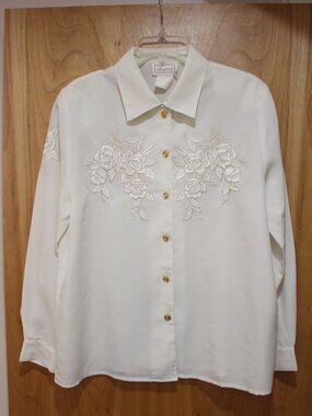 Vintage White Embroidered Blouse